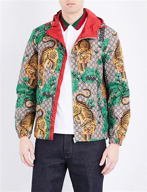 gucci riger print jacket|Gucci tiger canvas.